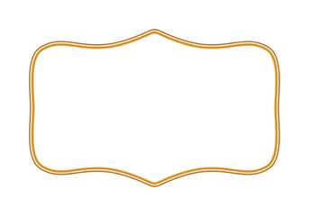 Shiny golden realistic 3d frame. Ornamental border in oriental style. Indian decorative element. Object mockup for photo frame. Vector for certificate, diploma, stamp, vignette