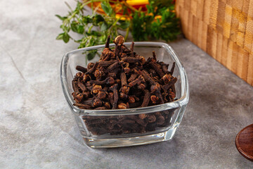 Dry cloves buds aromatic flavor