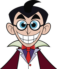 Funny Vampire Character Halloween Vector
