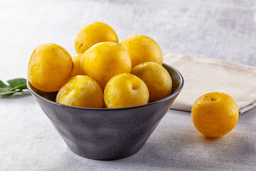 Ripe sweet fresh yellow plum