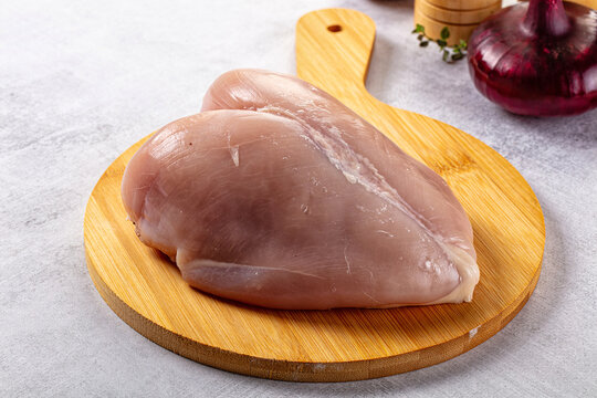 Raw chicken breast without skin