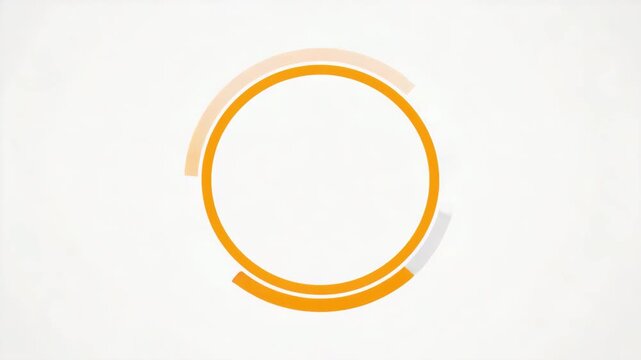 Orange and white circular progress bar graphic on a white background circle ring