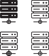 Web hosting icon set, server icons, online service symbols, web hosting vector design, hosting icon collection, modern web hosting icons, isolated web hosting icon set