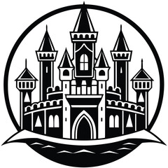 Fototapeta premium castle vector icon on white background