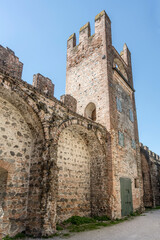 inner side of dungeon and medieval city walls, Montagnana, Italy