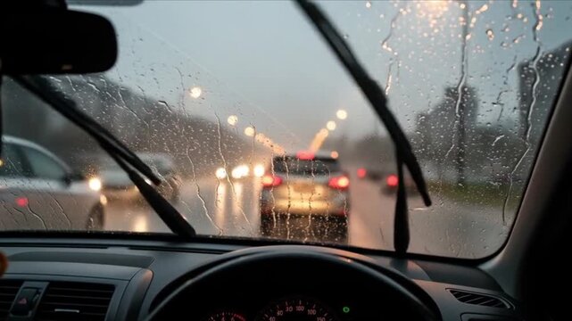 Raindrops Sliding Down Car Window &mdash; Cinematic Melancholic Mood