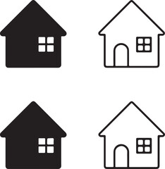 Housing icon set, home icons, residential symbols, property building design, minimal housing vector, modern housing icons, isolated housing collection