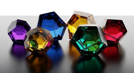 Collection of faceted gemstones in vibrant colors