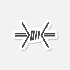 Fototapeta premium Barbed wire logo icon sticker isolated on gray background
