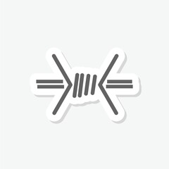 Barbed wire logo icon sticker isolated on gray background