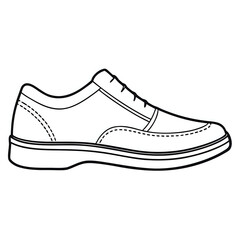 shoes ,hand drawn illustration outline isolated on white background