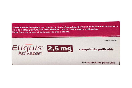 Boite de comprim&eacute;s Eliquis 2, 5 mg