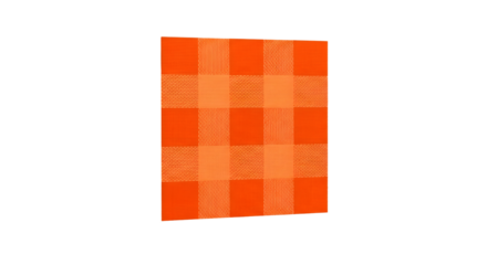 Red Checkered Canvas Art Piece with Geometric Pattern on White Background