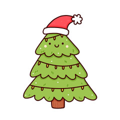 Christmas tree in Santa's hat