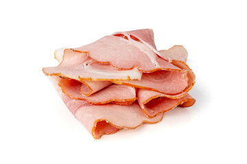 Baked Pork Slices Isolated, Roasted Sliced Loin, Tenderloin Ham Pieces, Boiled Meat Fillet Cuts