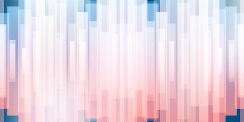 Abstract vector background with vertical layers of gradient rectangles, thick lines in soft peach, pink and blue tones. Modern geometric design for digital, decorative and creative use.