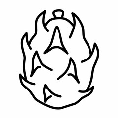 Dragon fruit icon in line art style