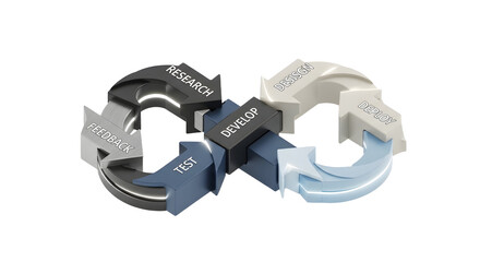 Innovative Circular Workflow Diagram in Modern Style Illustrating Development Process