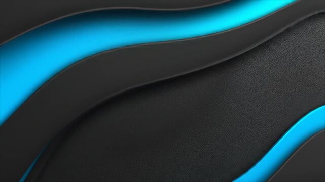Abstract blue and black wave lines background for design or overlay