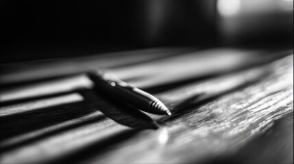 Bullet on wooden surface dramatic black and white photography