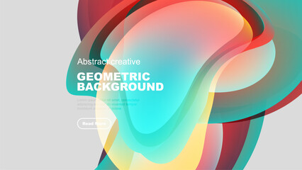 Fluid shapes blend, creating vibrant abstract background. Colors transition smoothly, offering modern visual appeal. Text overlay present.