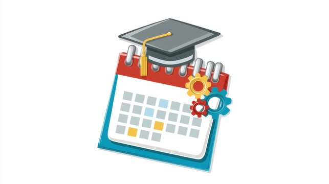 Graduation calendar planning event academic setting graphic illustration informative design educational concept