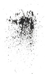 Abstract Grunge Texture with Ink Blotches Against Gray Background
