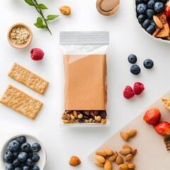 A packaged snack mockup displayed on a white background
