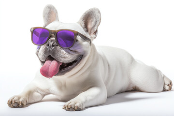 funny white dog, AI generated