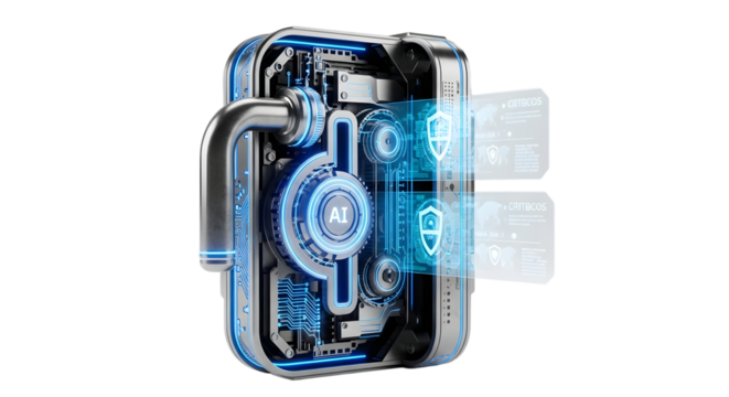 Futuristic Smartphone with Holographic Digital Interface and AI Technology