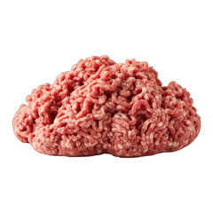 Obraz premium Close-up of a large pile of raw, reddish-pink ground meat, textured and crumbly