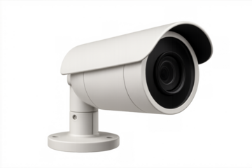 White security camera monitoring surveillance system transparent background