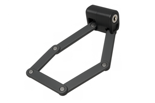 Folding bike lock providing security with black metal links