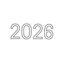 Icon featuring "2026" representing the upcoming year and celebrations