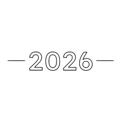 Icon with the text "2026" for decoration and design