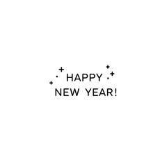 An icon with the text "Happy New Year!" for greetings and festive decorations
