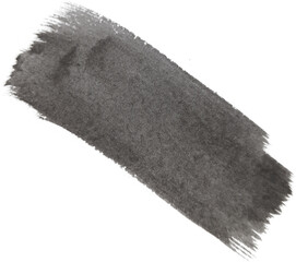 Abstract Gray Brush Stroke On Transparent Background With Rough Texture
