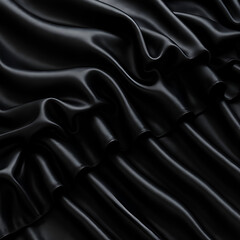 Fototapeta premium Black Ruffled Satin