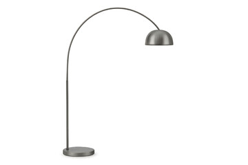 Naklejka premium Modern metal arc floor lamp with transparent background