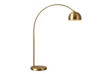 Golden arc floor lamp providing modern lighting
