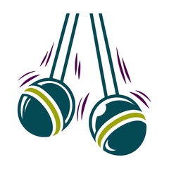 Lato Lato Clackers Collision Abstract Illustration Lato Lato Clackers Indonesia Two balls colliding mid swing on strings © Warten Weg