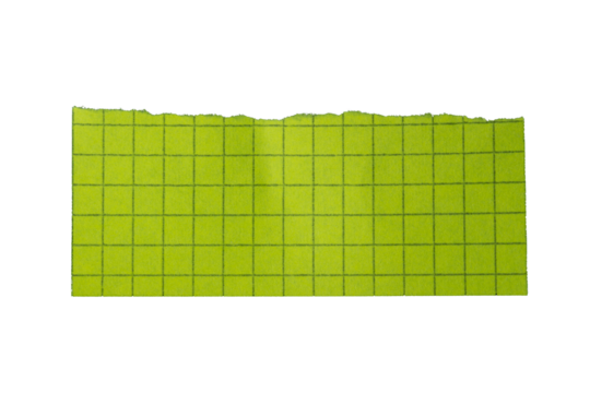 Ripped yellow grid note paper torn edges with transparent background png checkered paper tear