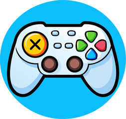 Cartoon-style illustration of a gaming controller