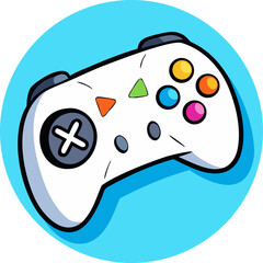 Cartoon-style illustration of a gaming controller