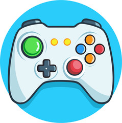 Cartoon-style illustration of a gaming controller