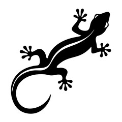 Naklejka premium Stylized Gecko Silhouette with Distinctive Tail and Foot Pads Illustration