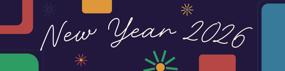 Happy newyear 2026 colourful letters background banner, Happy new year vector art and illustration. can use for, landing page, template, ui, web, mobile app, poster, banner, flyer, background