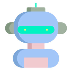 ai bot flat icon design
