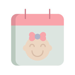 baby birth date flat icon design