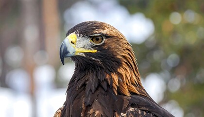 Close-up Portrait of a Majestic Golden Eagle in Nature
